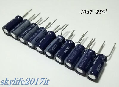 Art 10 pz Condensatori elettrolitici 100uF 25V 85° ART FO03 