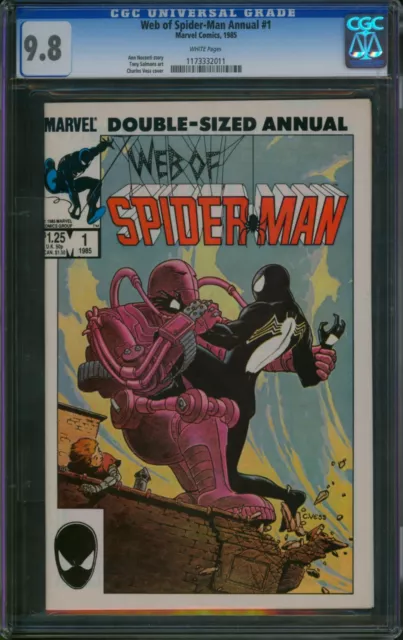 Web of Spider-Man Annual #1 ❄️ CGC 9.8 WHITE Pages ❄️ Black Suit Comic 1985