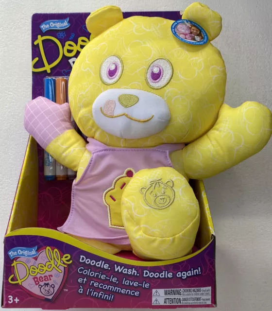 The Original Doodle Bear 14 Inch Plush Teddy Bear with 3 Washable Markers -  Chef Bear 