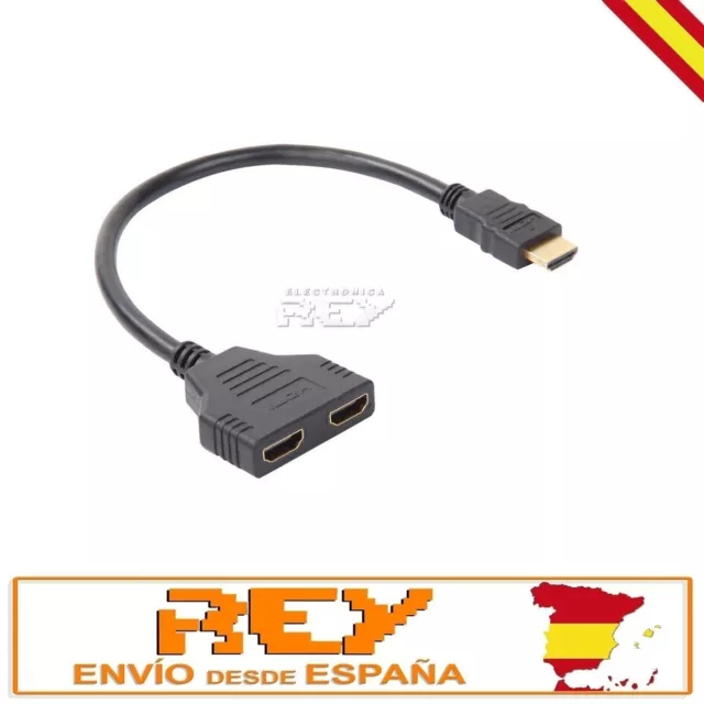 Cable Adaptador Duplicador HDMI Macho a Doble HDMI Hembra Negro  v519