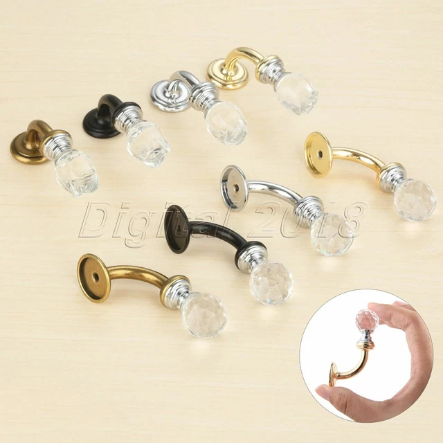 Zinc Alloy Crystal Glass Curtain Clothes Towel Hook Hanger Holder Door Wall Hook