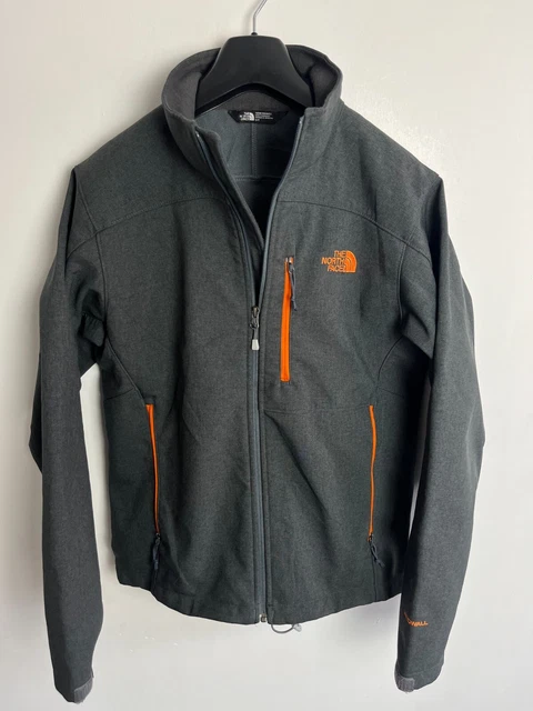 Cappotto giacca North Face da uomo piccolo medio S/M parabrezza grigio scuro apice guscio morbido