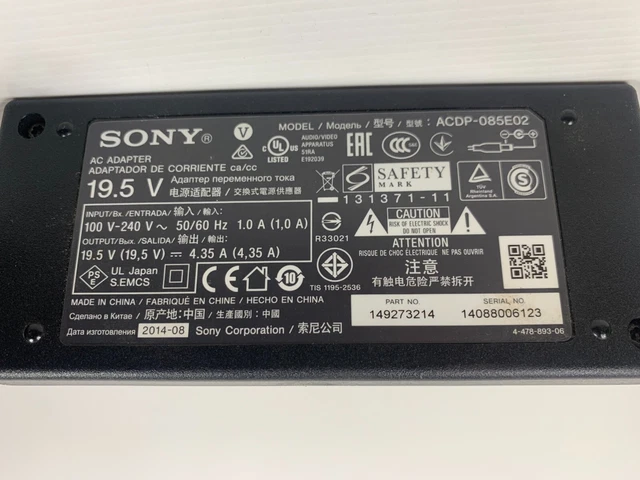Sony Bravia ACDP-085E02 LED/LCD TV Power Supply Adaptor