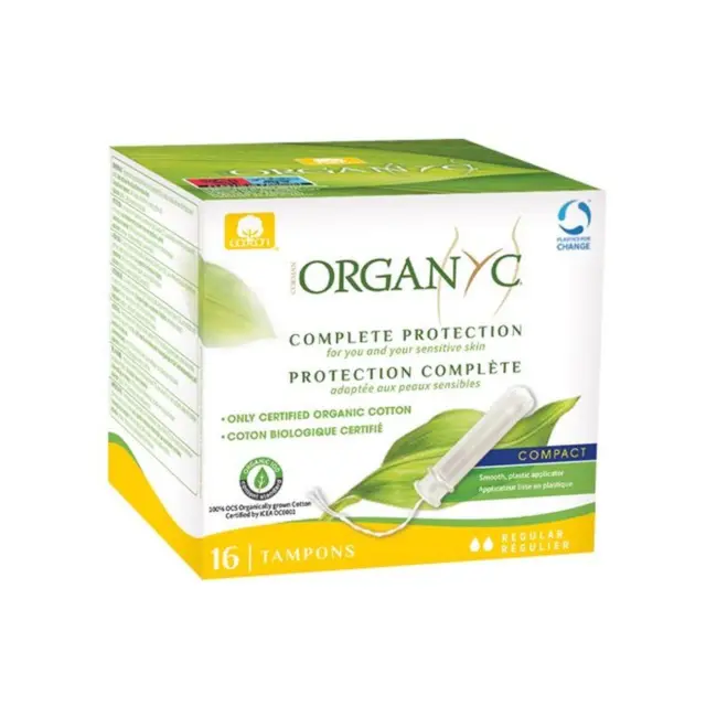 Organyc Compact Tampons with Applicator Organic Cotton Regular 16 per pack