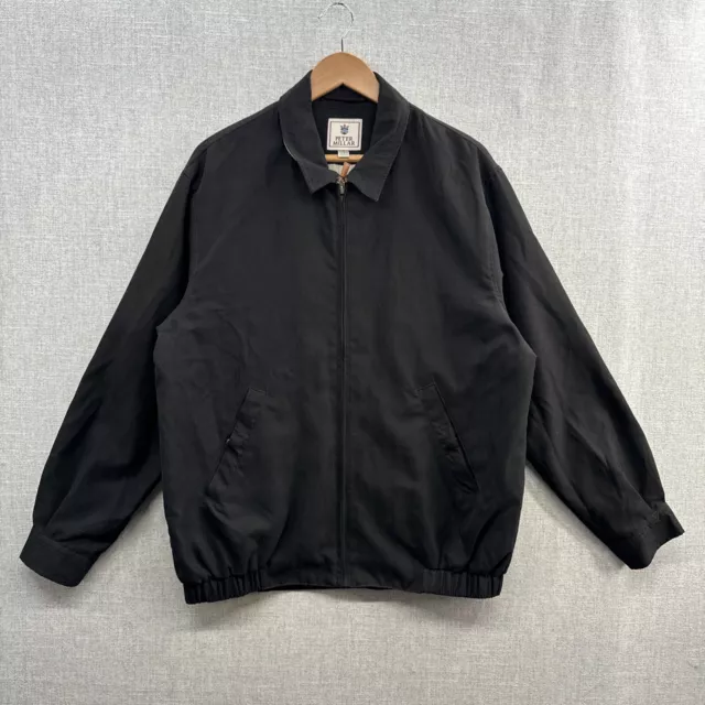 VINTAGE Peter Millar Bomber Windbreaker Jacket Mens Medium Black Full Zip Golf