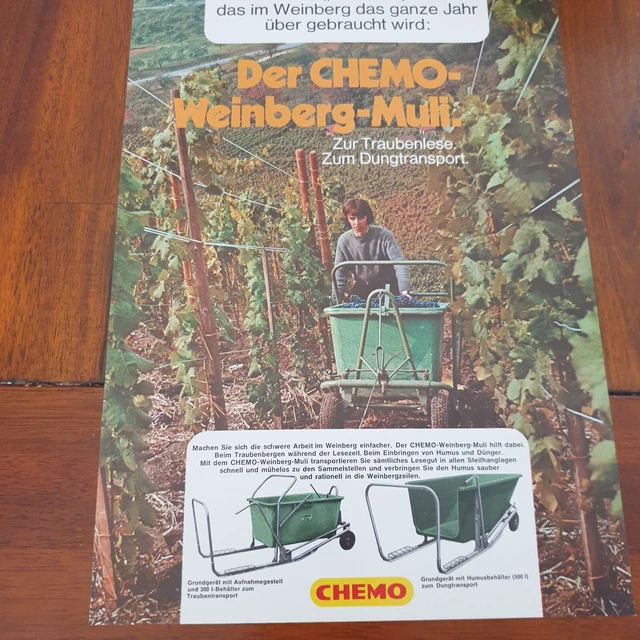 CHEMO Weinberg Mull Dungtransport Schlepper Traktor Prospekt Landmaschine m