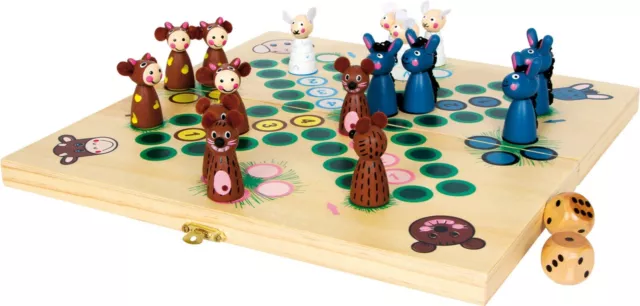 Gesellschaftsspiel Ludo Farmtiere aus Holz