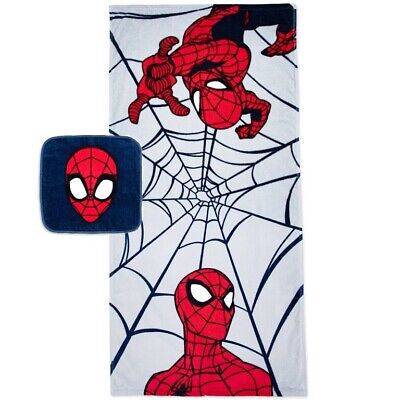 Marvel Spiderman 2 PC. Toalla de Baño y lavado paño Set Nuevo