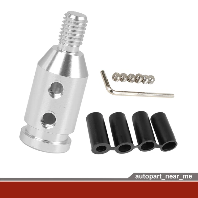 M10x1.5 Car Silver Tone Gear Shift Knob Adapter for Non Threaded Shifter - 1pcs