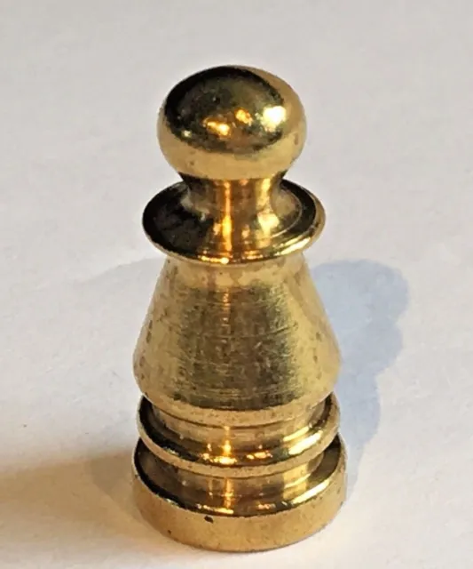 NEW Polished Brass Lamp Shade Finial TOPPER 1" Tall, tap 1/4"-27 old stock