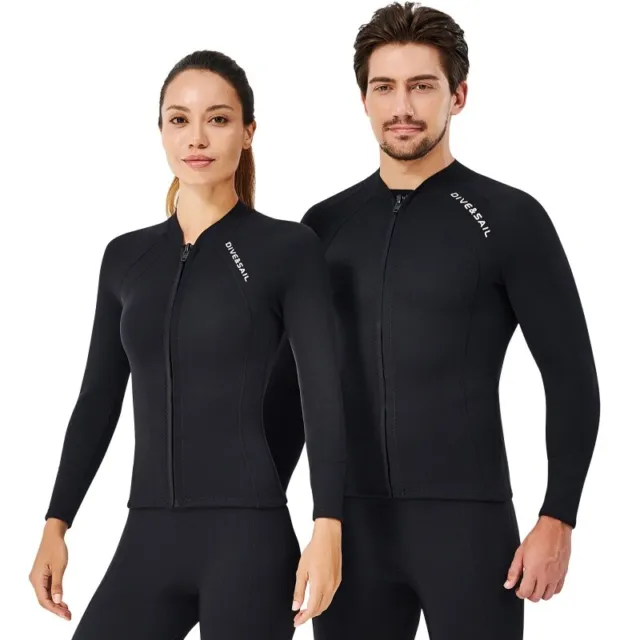 Men Women Wetsuit Tops Long Sleeve 2mm Swim Diving Snorkeling Anti-UV Clothes UK