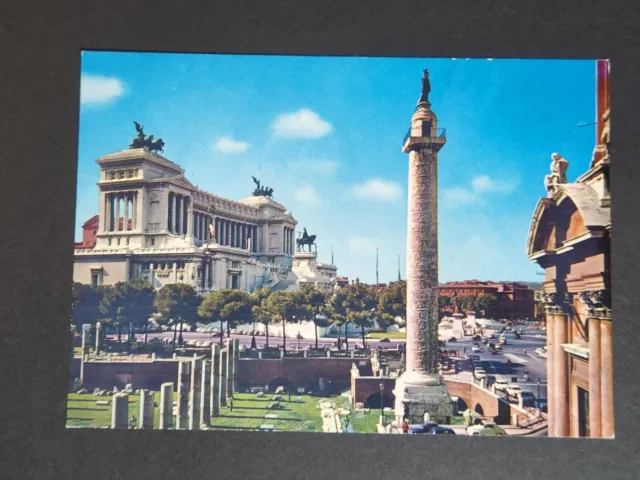 Vtg Postcard - Italy Rome Victor Emmanuel Monument Trajan's Column