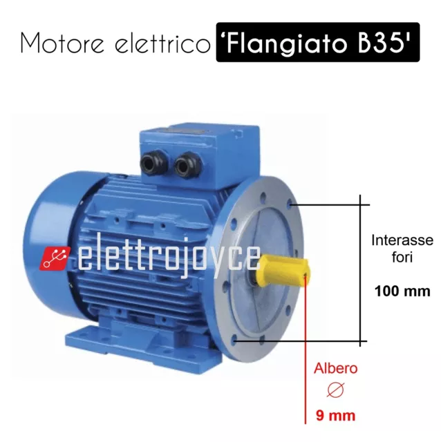 Motore elettrico trifase -  JM 56b Kw 0,12 230/400 V B 35 Flangiato + Piedini