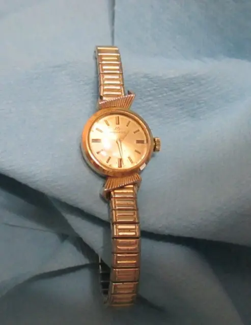 Vintage MOVADO Ladies manual Wristwatch w/ Speidel GF Band - not working - retro