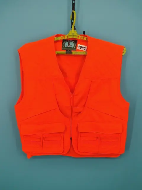 Master Sportsman Vest Mens 2XL Blaze Orange Bird Hunting Safety Duck Zip Pockets
