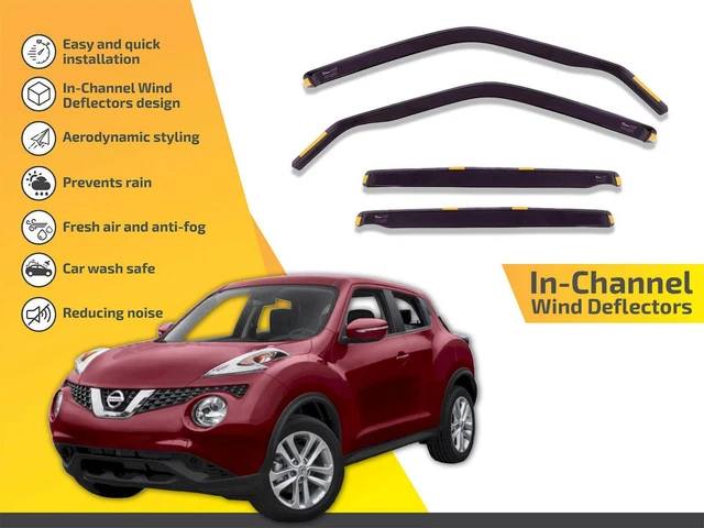 In channel wind deflectors rain guards for Nissan Juke  2010-2018 4pc