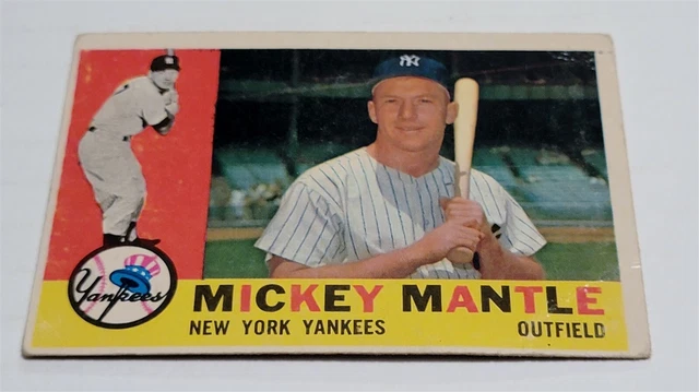 B-15 Vintage 1960 Topps Baseball Mickey Mantle #350 Card B-15 Vintage 1960 Topps Baseball Mickey Mantle #350 Card