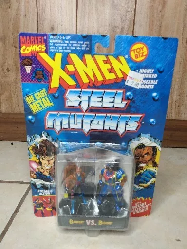 X-men Steel Mutants Gambit VS Bishop Set Metal Action Figure Toy Biz 1994 Marvel