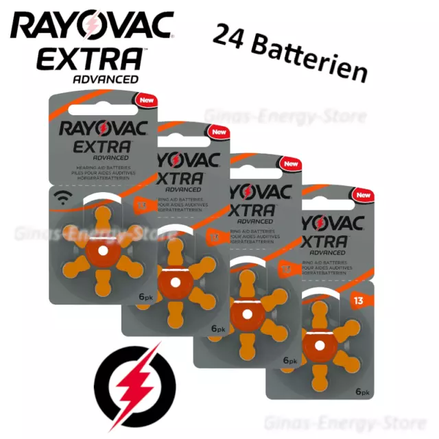24 x Hörgerätebatterien Typ 13 Rayovac Extra Advanced