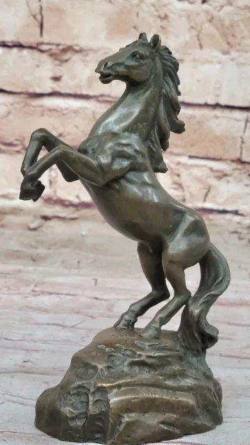 Wonderful Pure Solid Bronze Mounted Horse Scuplture Hot Cast Figurine 3