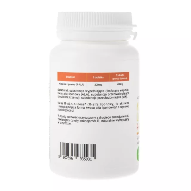 Acido alfa lipoico Aliness R-ALA 200 mg, 60 compresse 2