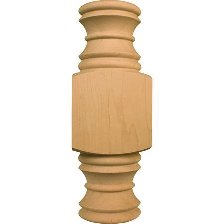 OSBORNE WOOD PRODUCTS 7225P 10 x 3 1/2 x 1 1/4 Lg. Center Half Round Plinth