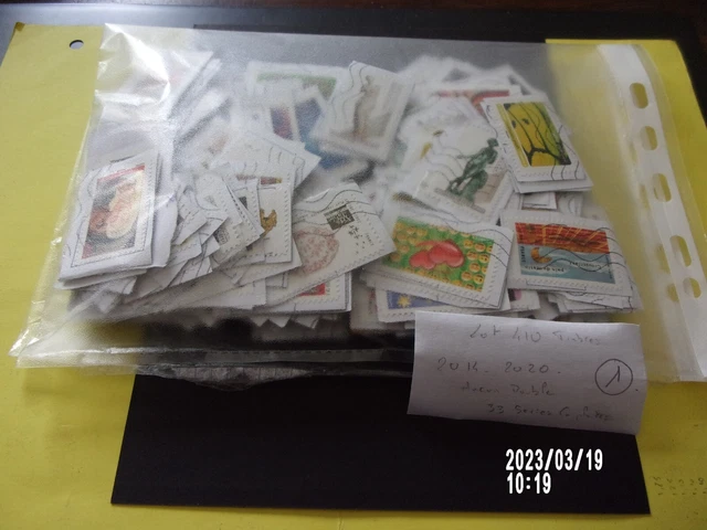 Lot 410 timbres sur fragment 33 series completes aucun double