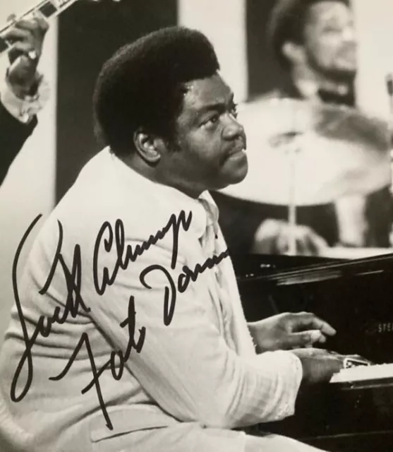 Autographe authentique de FATS DOMINO signé sur Photo 24x18