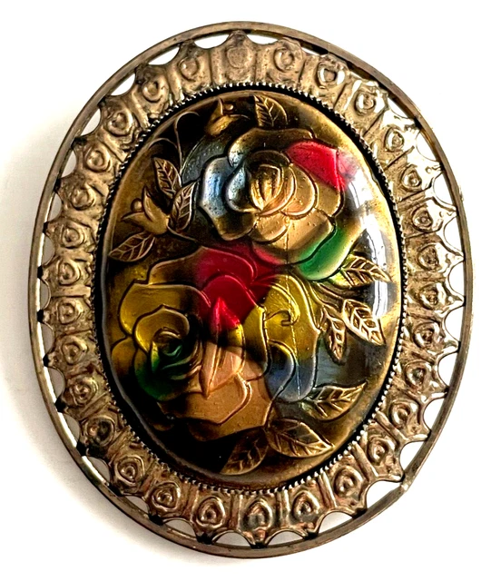 Broche Vintage Style Or De Tolède – Camée En Porcelaine Avec Scène Galante, Couleur 481
