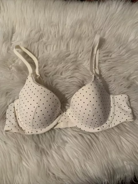 AMBRIELLE COTTON LIGHTLY lined demi bra 34A sexy polka dot nwot £14.20 -  PicClick UK