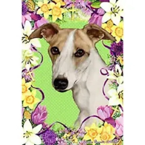 Easter Garden Flag - Fawn Whippet 334411