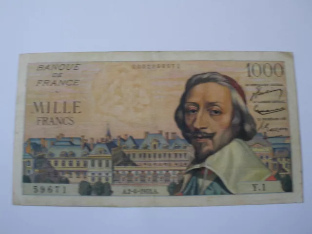 Billet  France 1000 F Richelieu  Fay 42/01