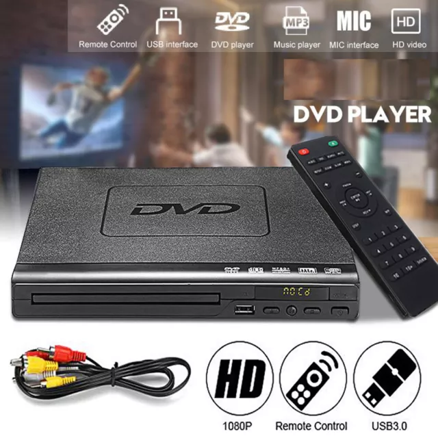 VCD MP3 Home Entertainment DVD Player Mini Portable USB Input For TV AV Output