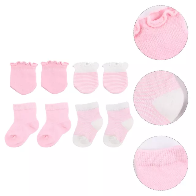 4 Pairs Mittens for Newborn Baby Girls Outfits Socks Glove Set