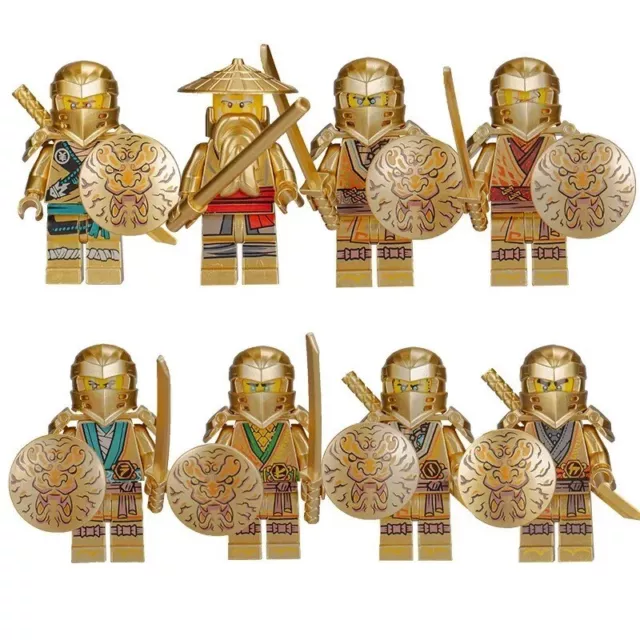 Set Of 8 Pcs Ninjago Mini Figures Kai Jay Sensei Wu Master Building Blocks Toys