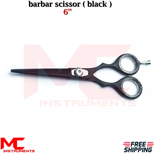 Professional Barber hair dressing scissor black 6" salon hair cutting shear new 3