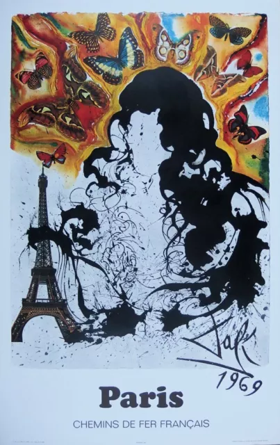 Dali Salvador: Paris - Lithografie Originell Signiert # SNCF - Groß Modell