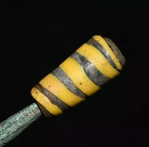 Genuine Old Ancient Islamic Gabri Mosaic Glass Bead Ca. 12th - 14th Century AD