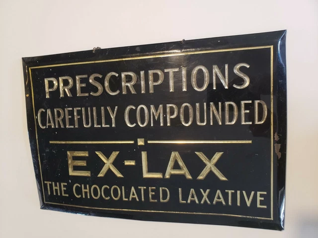 1930's Exlax celluloid advertising sign