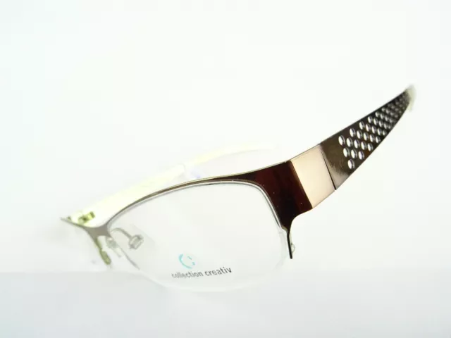 Damenbrille Brillengestell ausgefallene Bügel schmal leicht Metall braun Gr. M