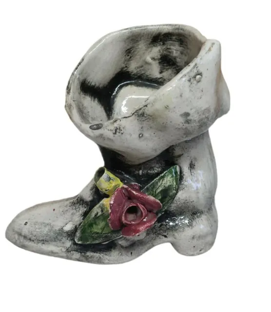 Vintage Capodimonte Boot Small Shoe Figure Italian Pottery Collector's Ornament