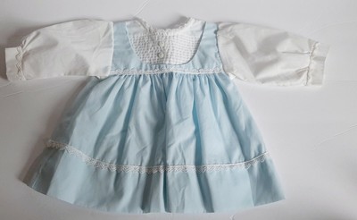 Vintage Alexis Dress Baby Girl 6 Months Blue White