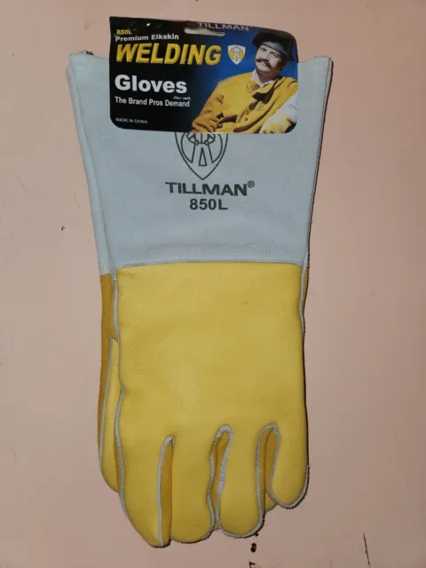 Tillman 850L Premium Top Grain Golden Elkskin Welding Gloves NWT