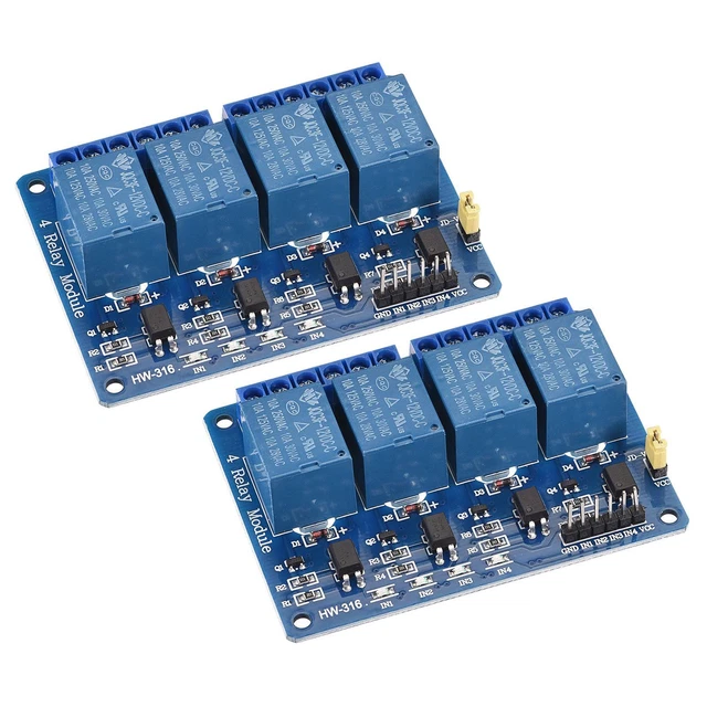 Relé Módulo 4 Canal 12V Bajo Nivel Disparador Módulo Azul para DSP 2 Paquete