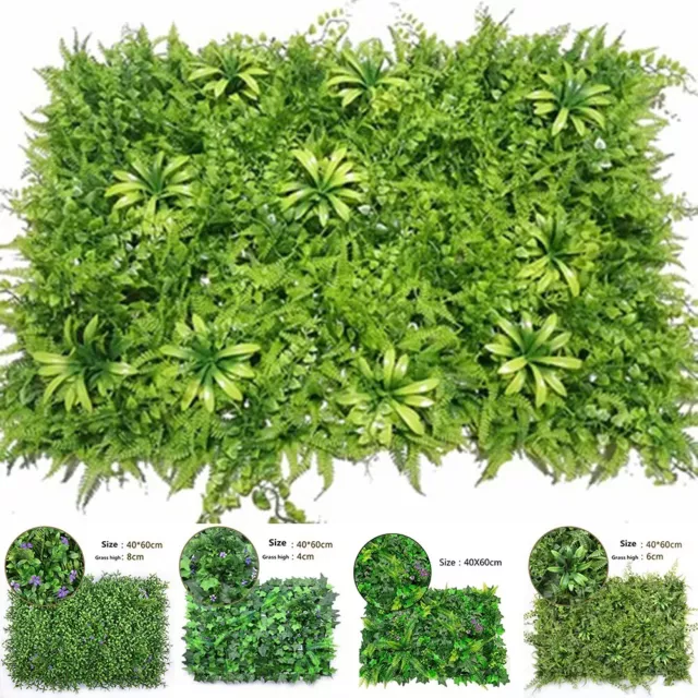 Artificial Plant Wall Fence Greenery Panel Decor Foliage Green Grass Mat 40*60cm