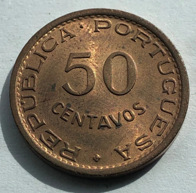1957 Portuguese Mozambique 50 Centavos Africa Colony coin UNC