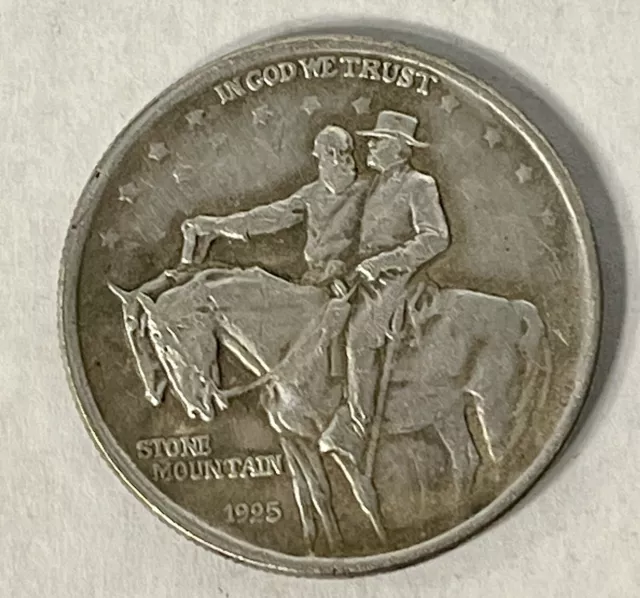 1925 Stone Mountain Commemorative 90% Silver Half Dollar Coin NICE!!!