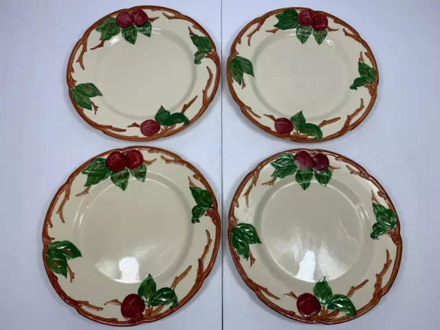 Franciscan Apple Dinner Plates 10 5/8" USA Gladding McBean Stamp Lot of 4 Plates