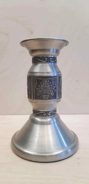 Candlesticks Tin Vintage Pewter   Norway 1970s