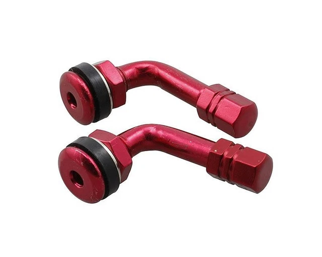 Lot De 2 Tiges De Valve PVR70 Coudées 90° - Laiton Et Caoutchouc Pour Pneus Moto Voiture